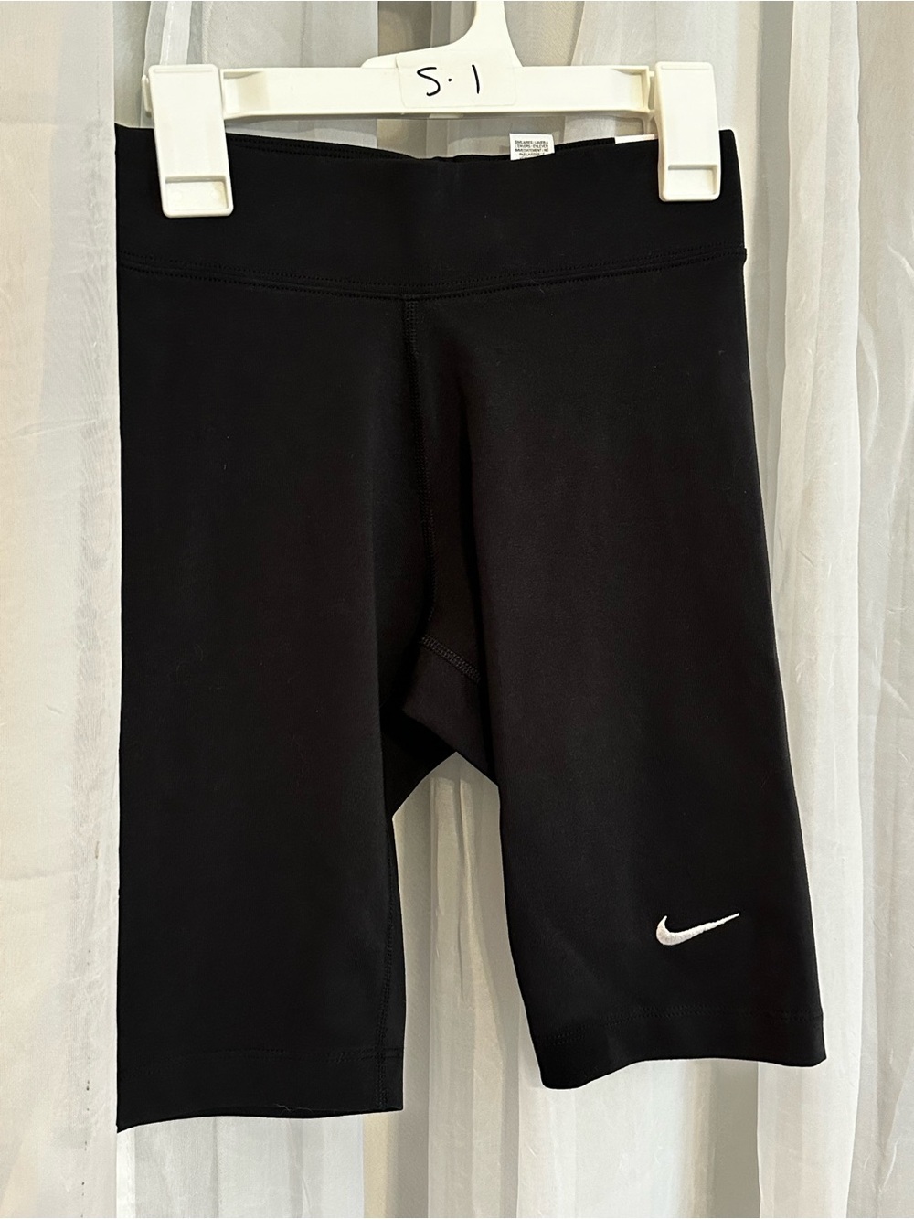 Nike Black Bike Shorts with White Swoosh Accent